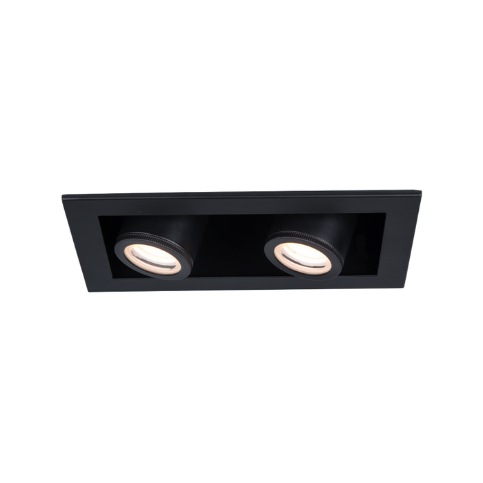 WAC MT-4215T Silo Multiples 2 Light Non-IC Rated Housing with Light Engine and Trim - Black/Black