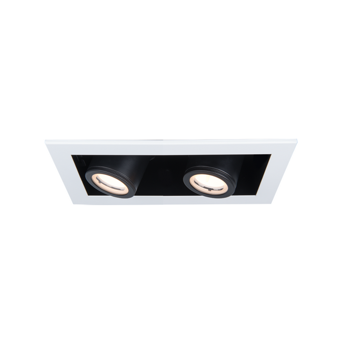 WAC MT-4215T Silo Multiples 2 Light Non-IC Rated Housing with Light Engine and Trim - White/Black
