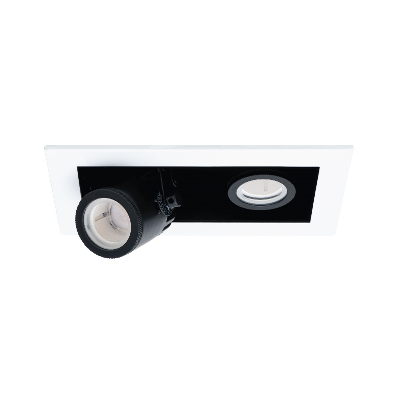 WAC MT-4215T Silo Multiples 2 Light Non-IC Rated Housing with Light Engine and Trim - White/Black