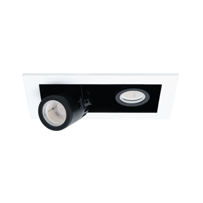 WAC MT-4215T Silo Multiples 2 Light Non-IC Rated Housing with Light Engine and Trim - White/Black