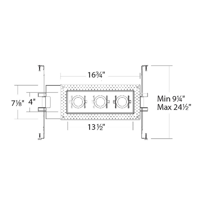 WAC MT-4315L Silo Multiples 3 Light Non-IC Rated Housing with Light Engine and Invisible Trim
