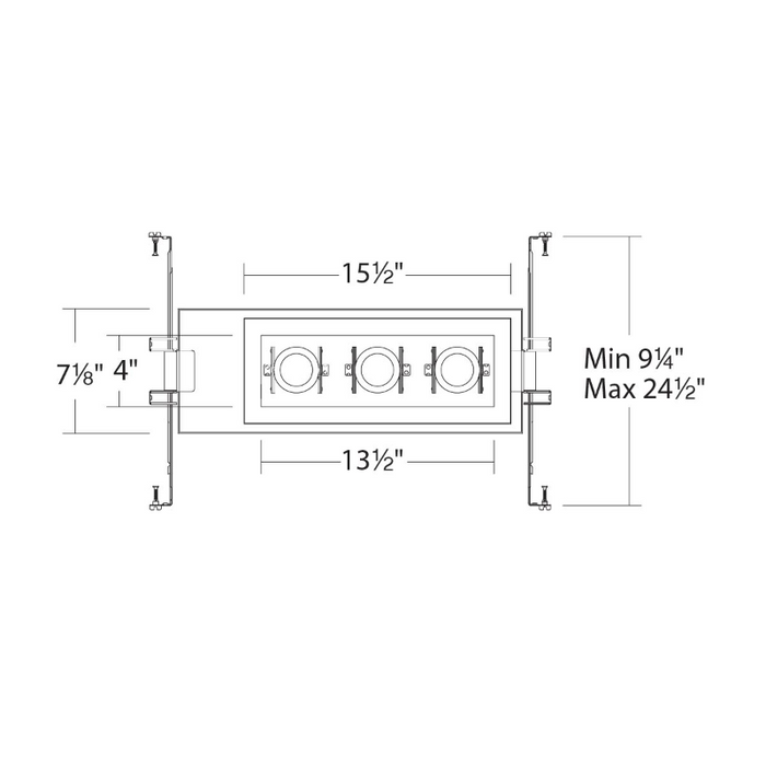 WAC MT-4310T Silo Multiples 3 Light IC Airtight Housing with Light Engine and Trim