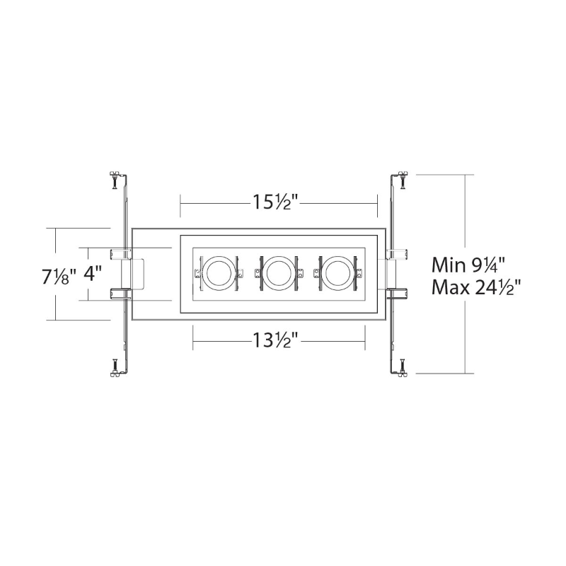 WAC MT-4315T Silo Multiples 3 Light Non-IC Rated Housing with Light Engine and Trim