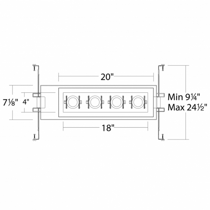 WAC MT-4410T Silo Multiples 4 Light IC Airtight Housing with Light Engine and Trim