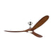 Visual Comfort Maverick 70" Ceiling Fan with LED Light Kit - Brushed Steel with Koa Blades