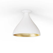 Pablo Designs Swell Medium 12" LED Flush Mount - White/Brass