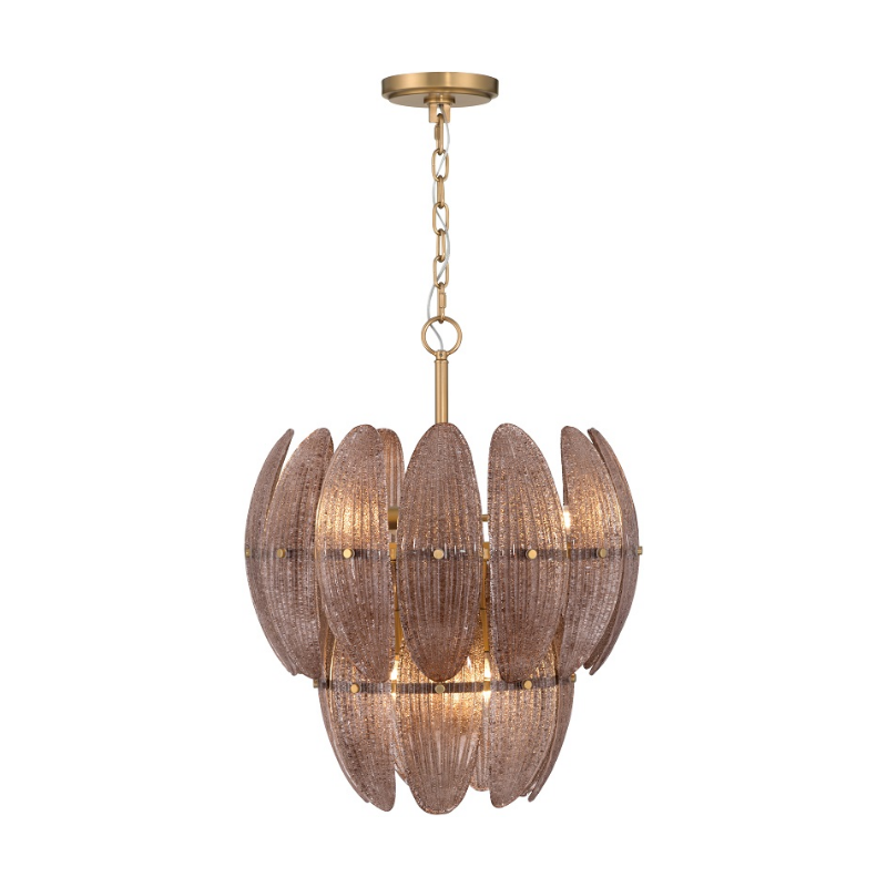 Metropolitan N2246 Marclaire 6-lt 20" Pendant - Legacy Brass/Brown Glass
