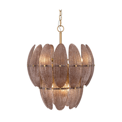Metropolitan N2246 Marclaire 6-lt 20" Pendant - Legacy Brass/Brown Glass