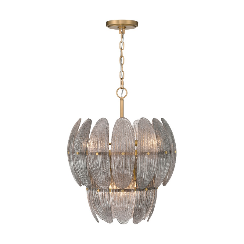 Metropolitan N2246 Marclaire 6-lt 20" Pendant - Legacy Brass/Grey Glass