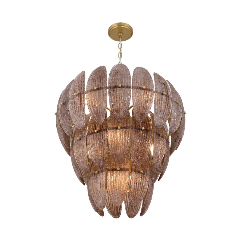 Metropolitan N2248 Marclaire 11-lt 27" Pendant - Legacy Brass/Brown Glass