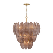 Metropolitan N2248 Marclaire 11-lt 27" Pendant - Legacy Brass/Brown Glass