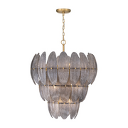 Metropolitan N2248 Marclaire 11-lt 27" Pendant - Legacy Brass/Grey Glass