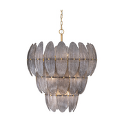 Metropolitan N2248 Marclaire 11-lt 27" Pendant - Legacy Brass/Grey Glass