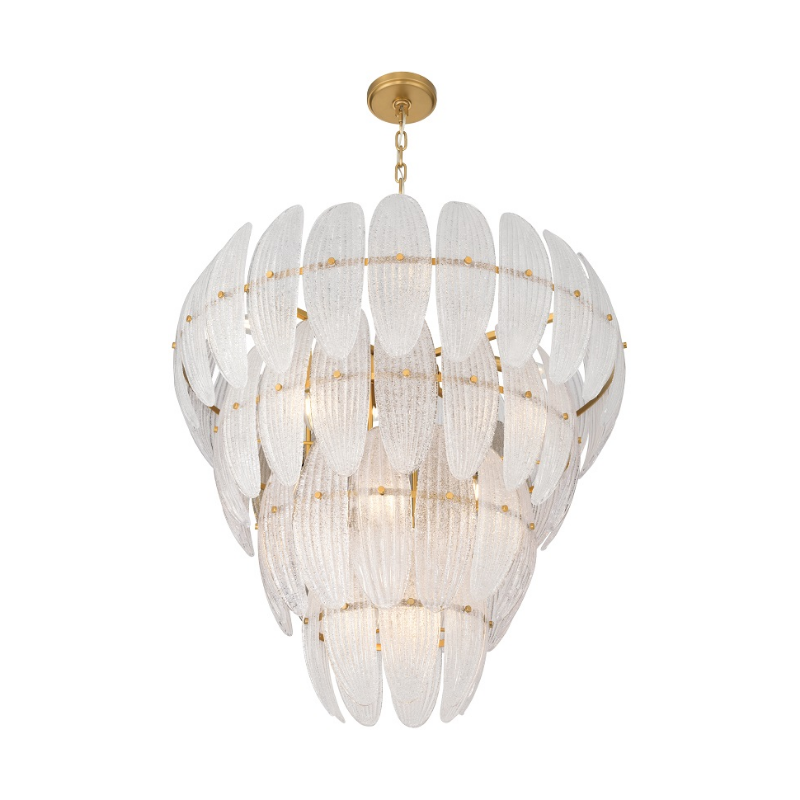 Metropolitan N2249 Marclaire 15-lt 33" Pendant - Legacy Brass/Clear Glass