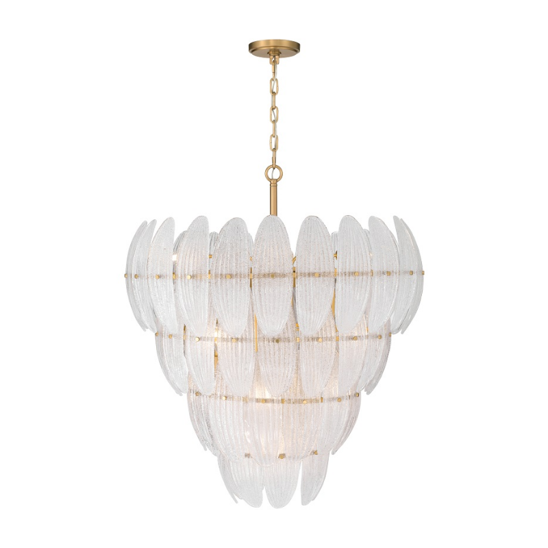 Metropolitan N2249 Marclaire 15-lt 33" Pendant - Legacy Brass/Clear Glass