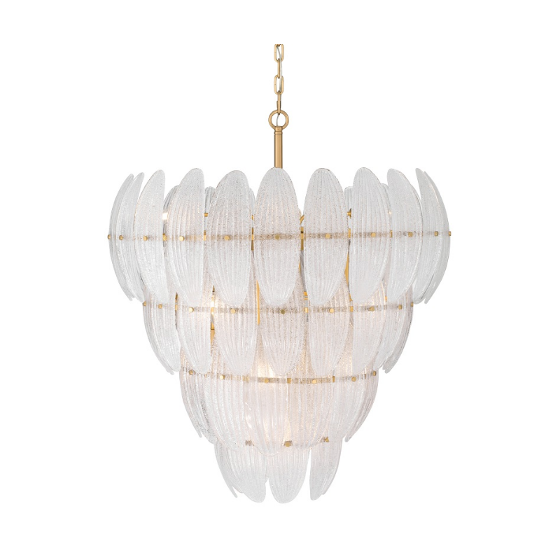 Metropolitan N2249 Marclaire 15-lt 33" Pendant - Legacy Brass/Clear Glass