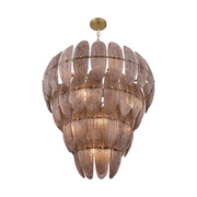 Metropolitan N2249 Marclaire 15-lt 33" Pendant - Legacy Brass/Brown Glass