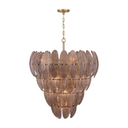 Metropolitan N2249 Marclaire 15-lt 33" Pendant - Legacy Brass/Brown Glass