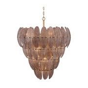 Metropolitan N2249 Marclaire 15-lt 33" Pendant - Legacy Brass/Brown Glass