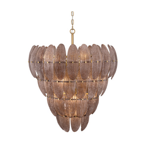 Metropolitan N2249 Marclaire 15-lt 33" Pendant - Legacy Brass/Brown Glass