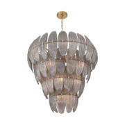 Metropolitan N2249 Marclaire 15-lt 33" Pendant - Legacy Brass/Grey Glass