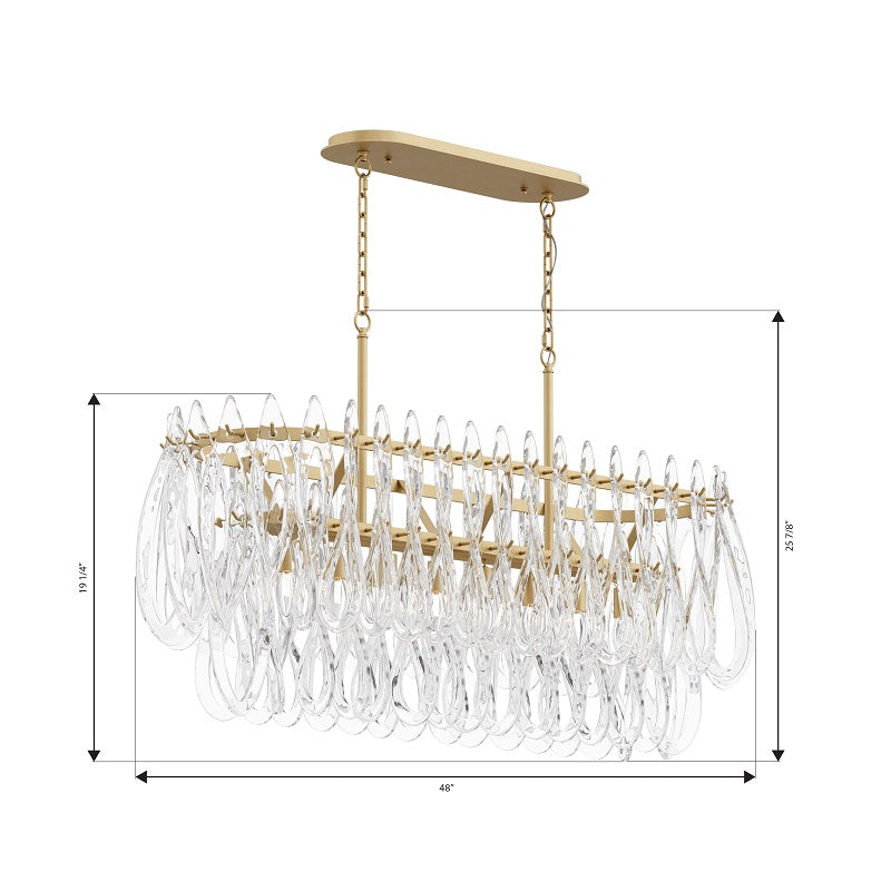 Metropolitan N3127 Glassara 8-lt 48" Linear Chandelier