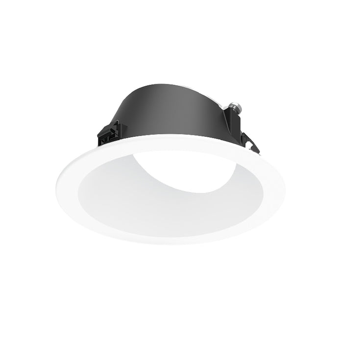 Nora NAPF-3RWW 3" Apollo Round Flanged Wall Wash Trim with Clear Lens - Matte Powder White