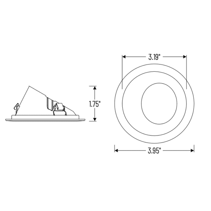 Nora NAPF-3RWW 3" Apollo Round Flanged Wall Wash Trim with Clear Lens