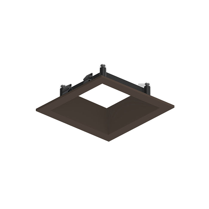 Nora NAPF-3SDN/CL 3" Apollo Square Flanged Downlight Trim with Clear Lens - Bronze