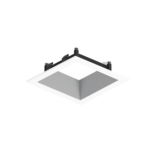 Nora NAPF-3SDN/CL 3" Apollo Square Flanged Downlight Trim with Clear Lens - Haze / Matte Powder White
