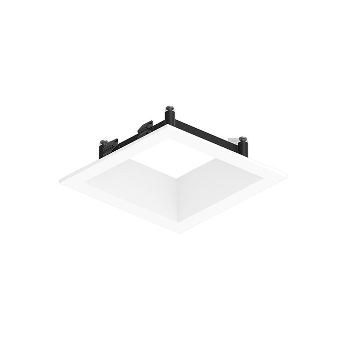 Nora NAPF-3SDN/CL 3" Apollo Square Flanged Downlight Trim with Clear Lens - Matte Powder White