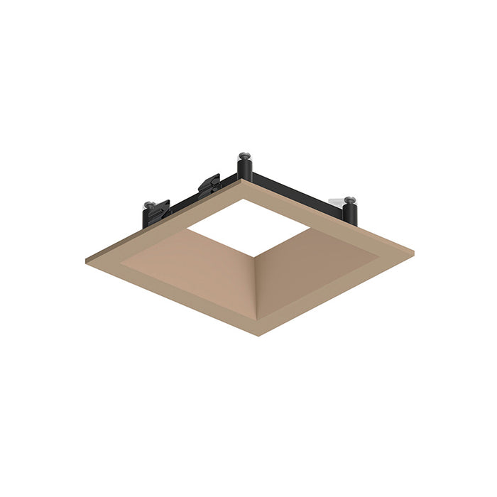 Nora NAPF-3SDN/CL 3" Apollo Square Flanged Downlight Trim with Clear Lens - Wheat Diffused