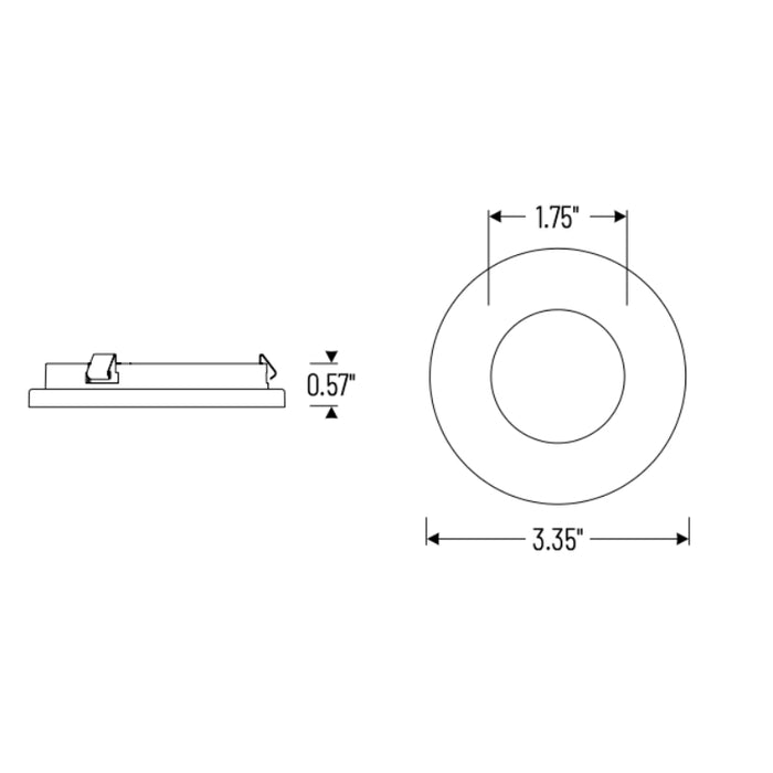 Nora NAPT-3RPH 3" Apollo Round Trimless Pinhole Trim