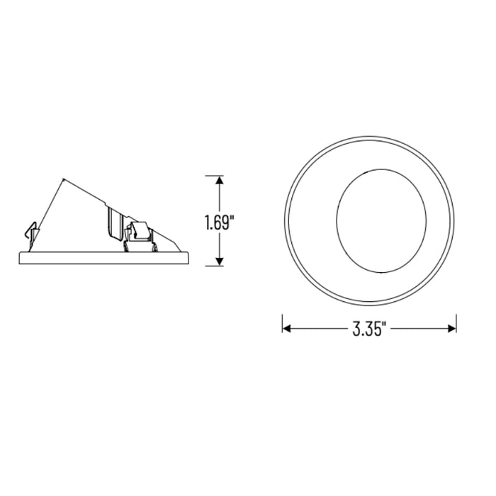 Nora NAPT-3RWW 3" Apollo Round Trimless Wall Wash Trim with Clear Lens