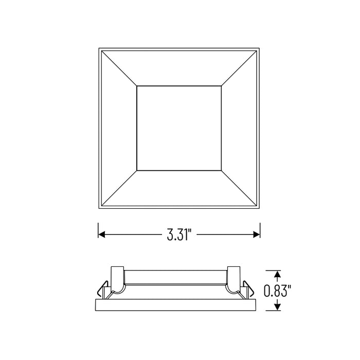 Nora NAPT-3SDN/CL 3" Apollo Square Flangeless Downlight Trim with Clear Lens