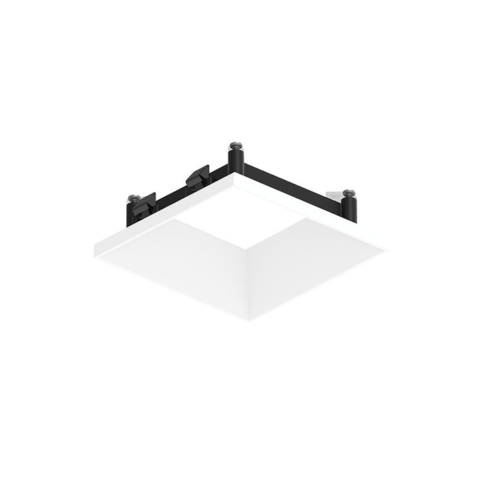 Nora NAPT-3SDN/CL 3" Apollo Square Flangeless Downlight Trim with Clear Lens - Matte Powder White