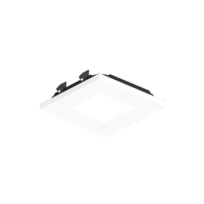 Nora NAPT-3SPH/CL 3" Apollo Square Flangeless Pinhole Trim with Clear Lens - Matte Powder White