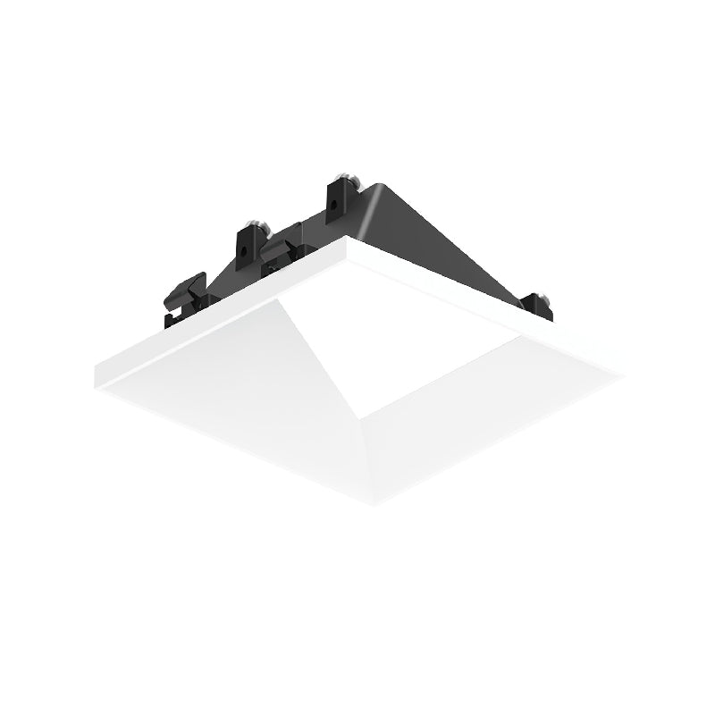 Nora NAPT-3SWW 3" Apollo Square Trimless Wall Wash Trim with Clear Lens - Matte Powder White