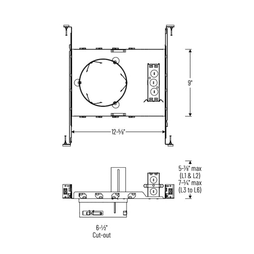 Nora NCHR3-6L1P01 6" Sapphire III COB, Universal New Construction Frame-In Kit, 900 Lumen, 120V