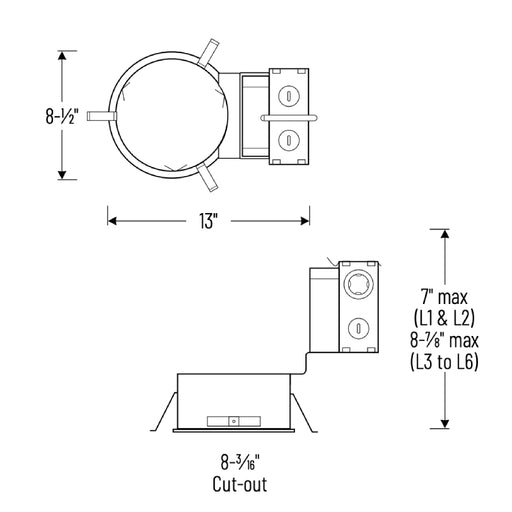 Nora NCHR3-8L2C12 8" Sapphire III COB, Remodel Frame-In Kit, 1500 Lumen, 120-277V