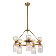 Alora Mood CH442626 Nelly 10-lt 26" Chandelier - Brushed Gold/Clear Ribbed Glass