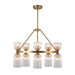 Alora Mood CH442626 Nelly 10-lt 26" Chandelier - Brushed Gold/Clear Ribbed Glass