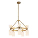Alora Mood CH442626 Nelly 10-lt 26" Chandelier - Brushed Gold/Glossy Opal Ribbed Glass