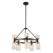 Alora Mood CH442626 Nelly 10-lt 26" Chandelier - Matte Black/Clear Ribbed Glass