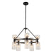 Alora Mood CH442626 Nelly 10-lt 26" Chandelier - Matte Black/Clear Ribbed Glass