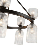 Alora Mood CH442626 Nelly 10-lt 26" Chandelier - Matte Black/Clear Ribbed Glass