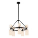 Alora Mood CH442626 Nelly 10-lt 26" Chandelier - Matte Black/Glossy Opal Ribbed Glass