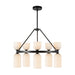 Alora Mood CH442626 Nelly 10-lt 26" Chandelier - Matte Black/Glossy Opal Ribbed Glass