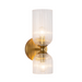 Alora Mood WV442612 Nelly 2-lt 12" Tall Vanity Light - Brushed Gold/Clear Ribbed Glass
