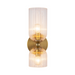 Alora Mood WV442612 Nelly 2-lt 12" Tall Vanity Light - Brushed Gold/Clear Ribbed Glass